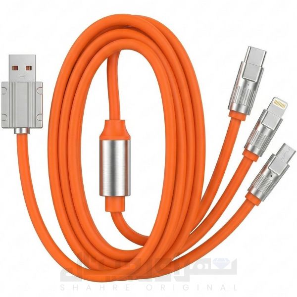 کابل تبدیل USB به micro USB/لایتنینگ/USB-C مدل Zinc طول 1 متر